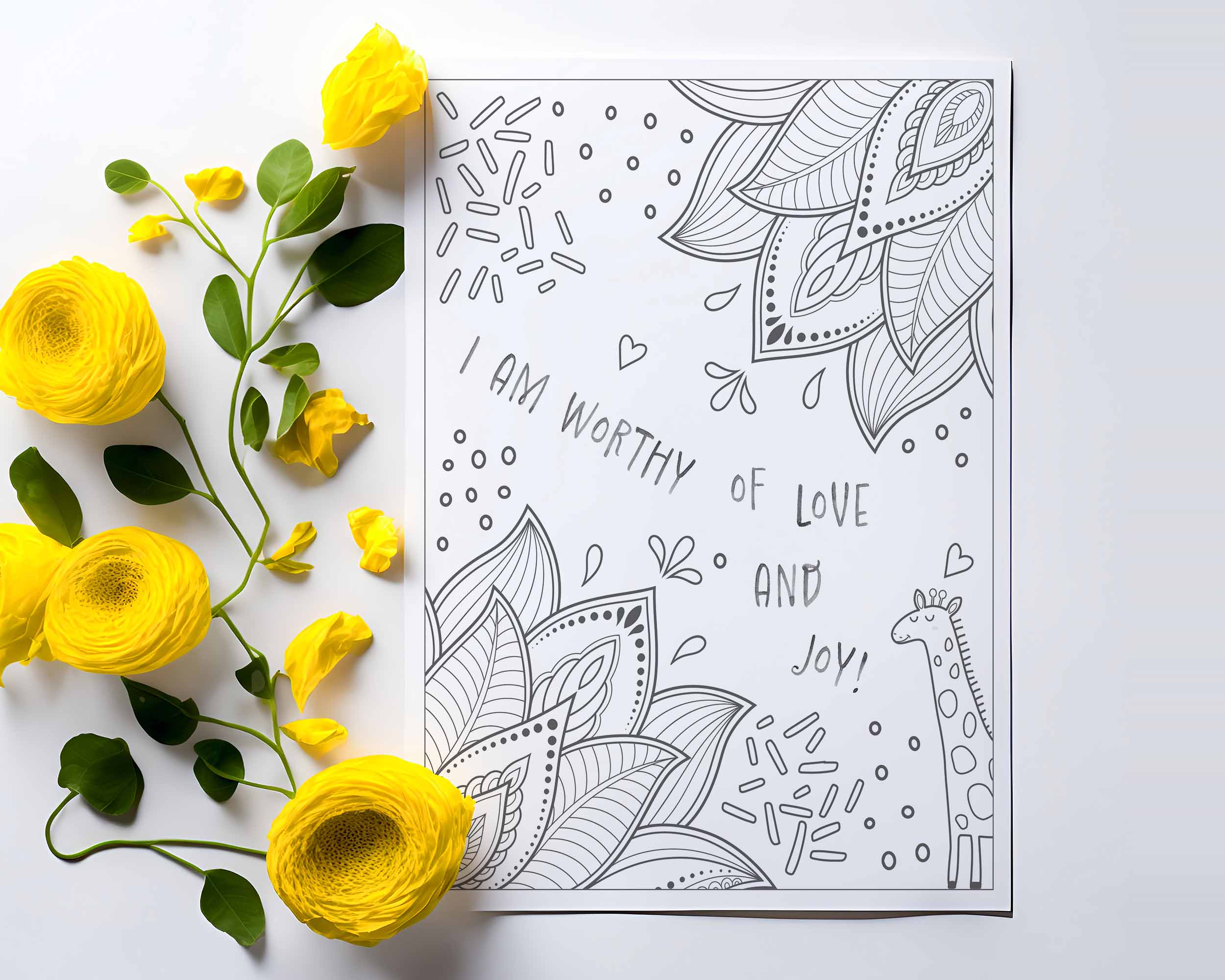 Printable anxiety relief coloring sheet.