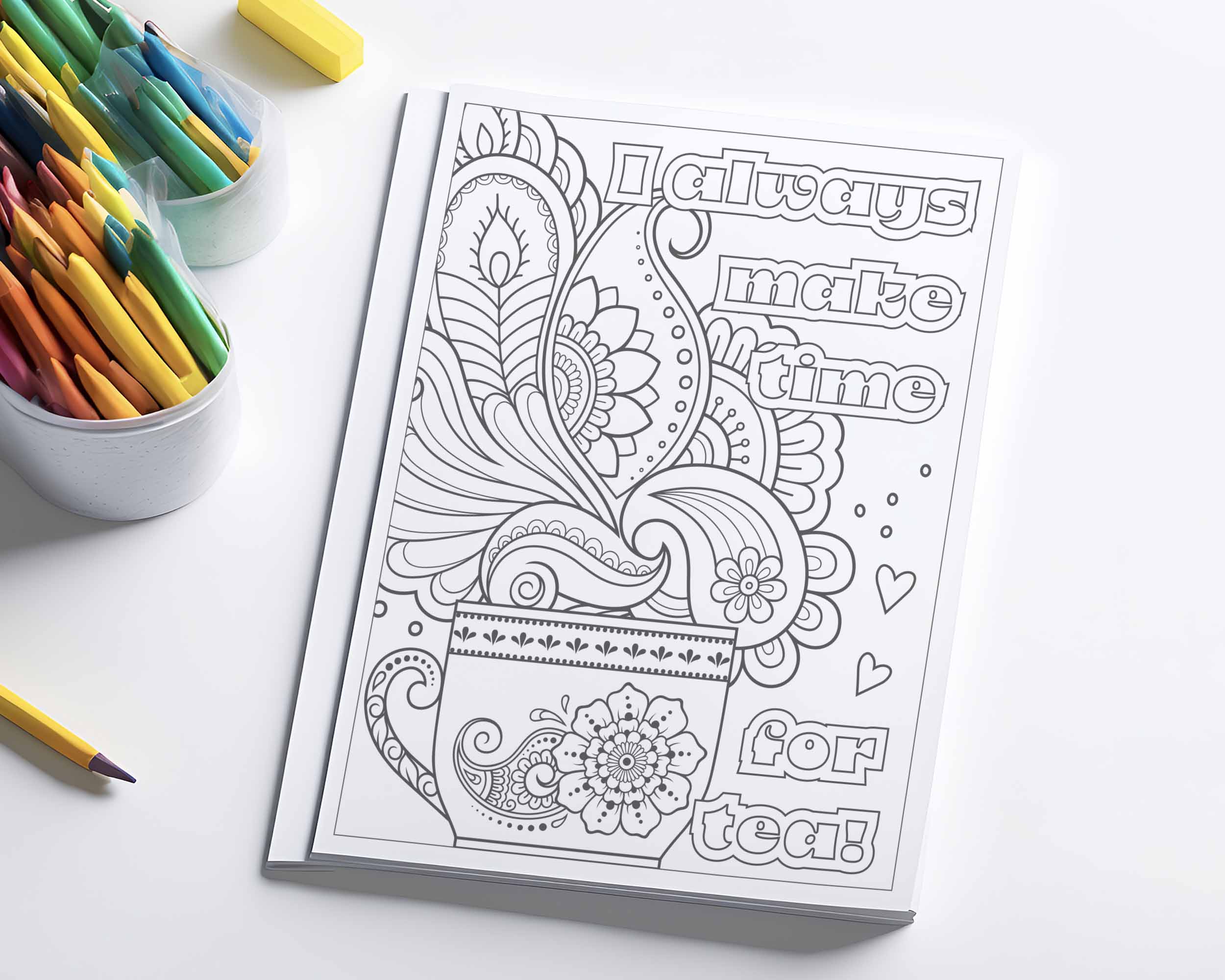 Printable anxiety relief coloring sheet.