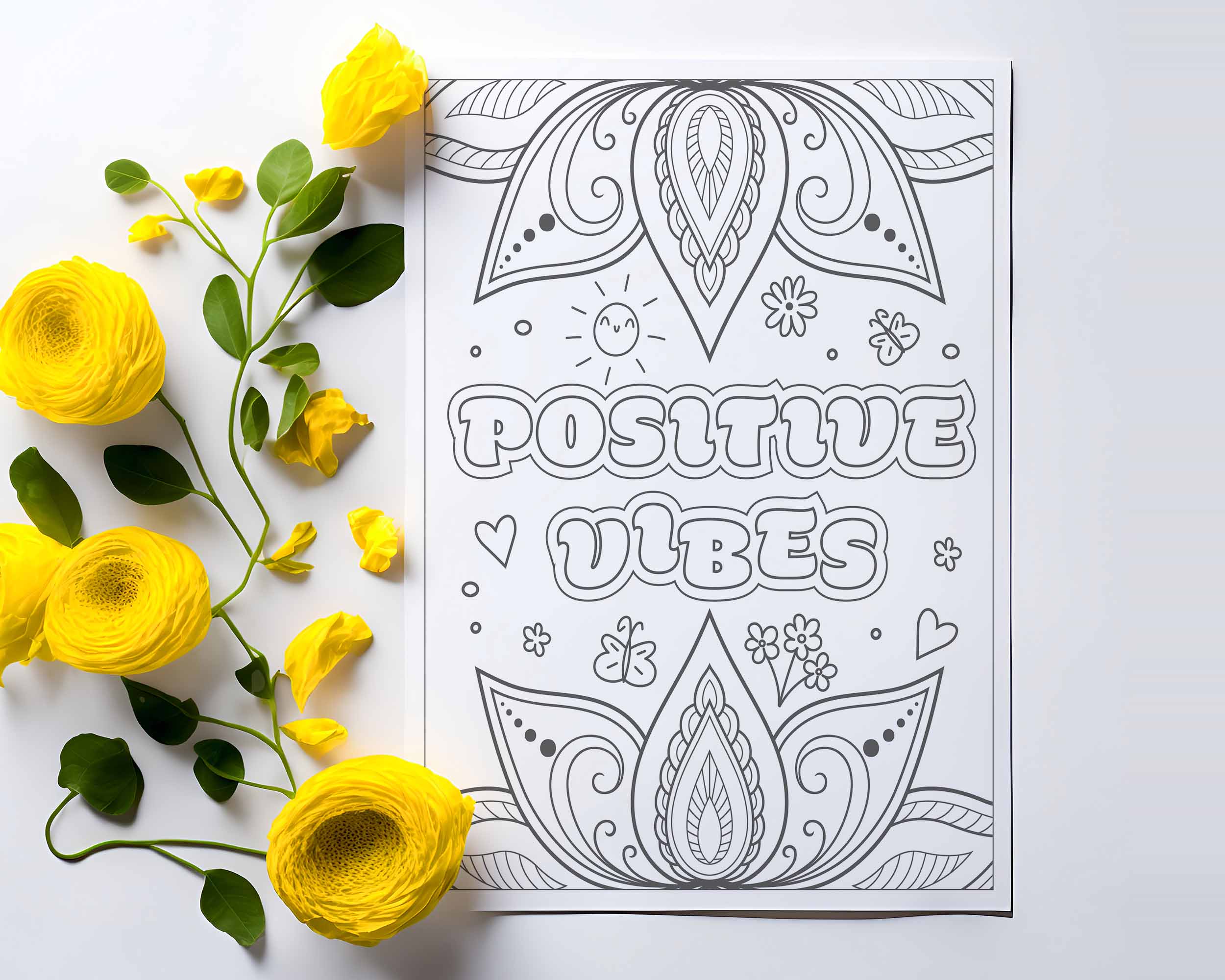 Printable anxiety relief coloring sheet.