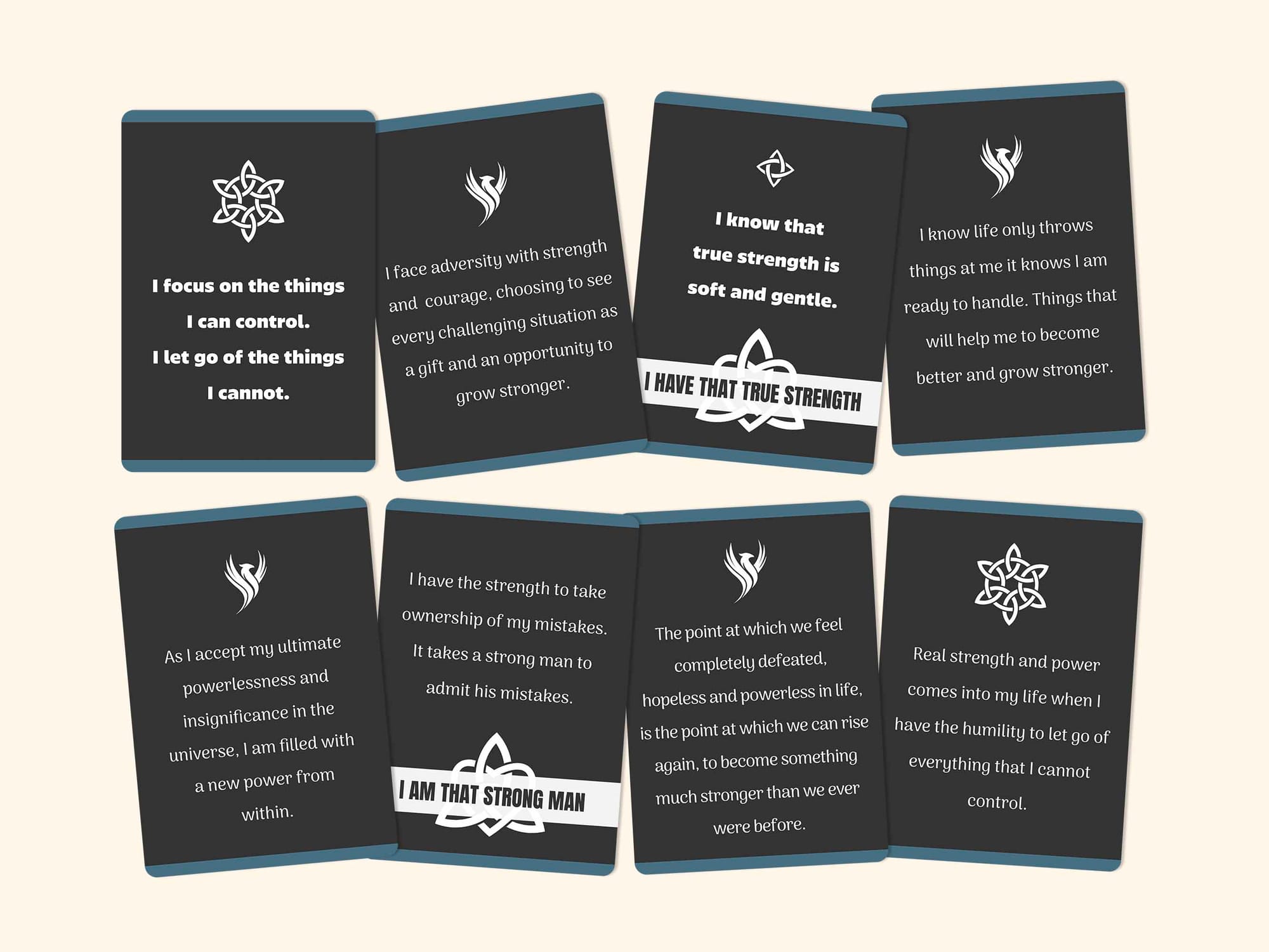 31 positive affirmation cards for men.