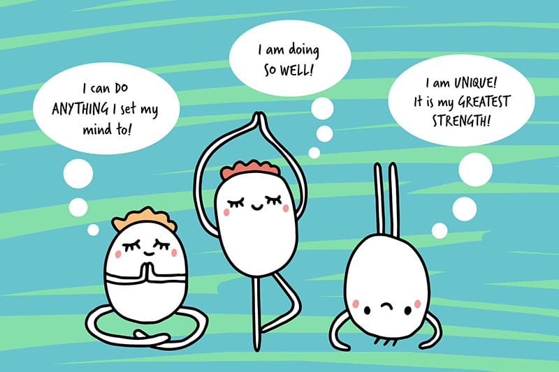 Combining positive affirmations with yoga