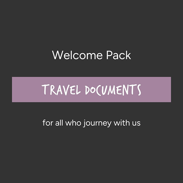 A welcome pack for all who travel to the moon with us, including travel documents.