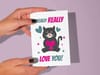 Printable fun cute sweet friendship card with quote, "I really really love you!"