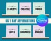 66 printable 'I am' affirmation cards.