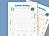 Printable summer holidays word search for kids.