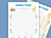 Printable summer treats word search for kids.