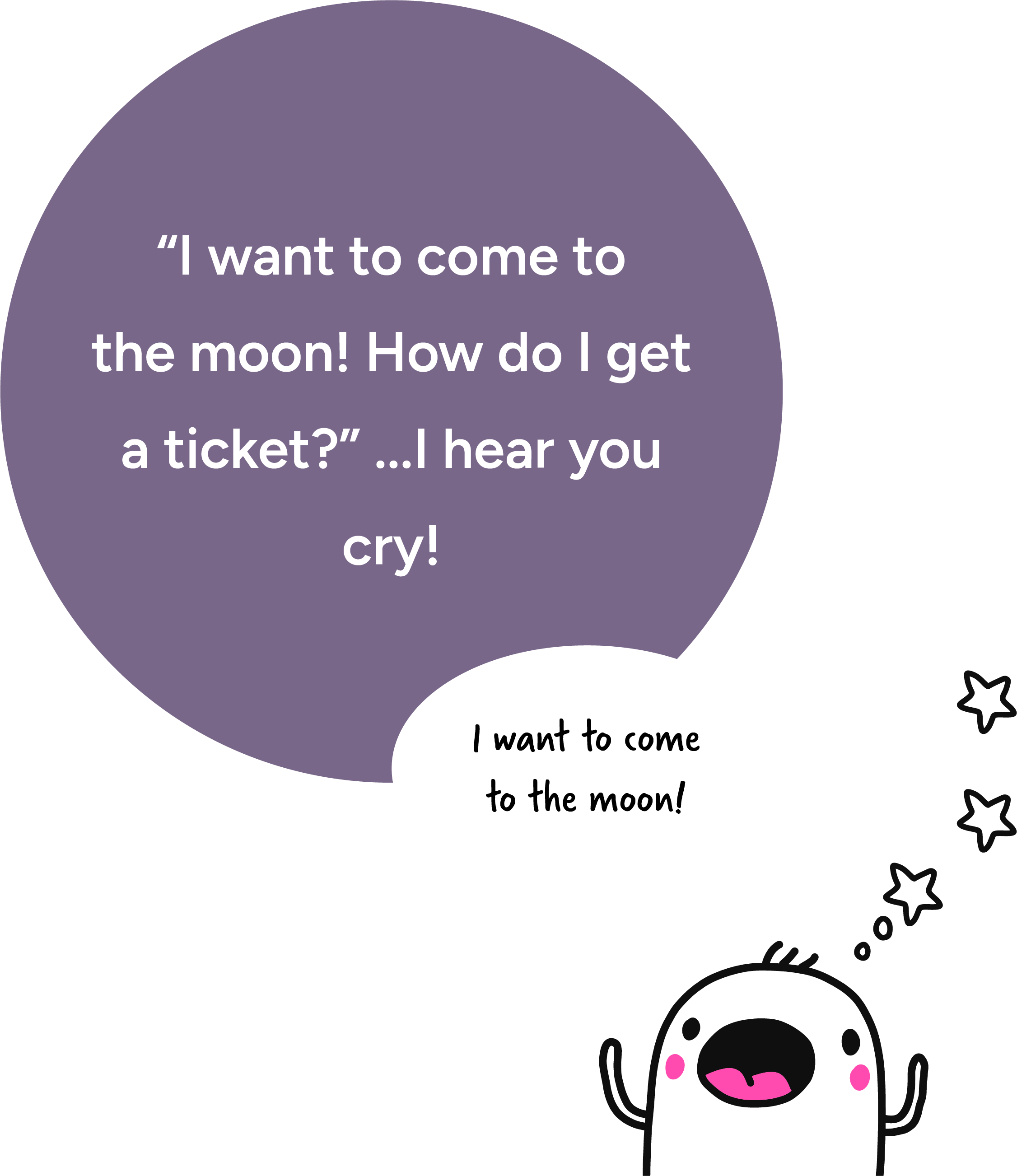 I want to go to the moon! How do I get a ticket? I hear you cry!