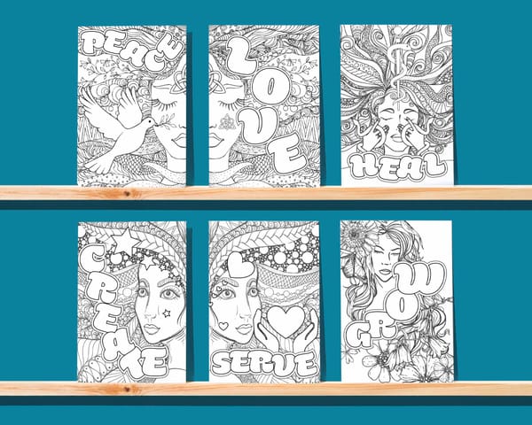 12 spiritual coloring sheets for adults